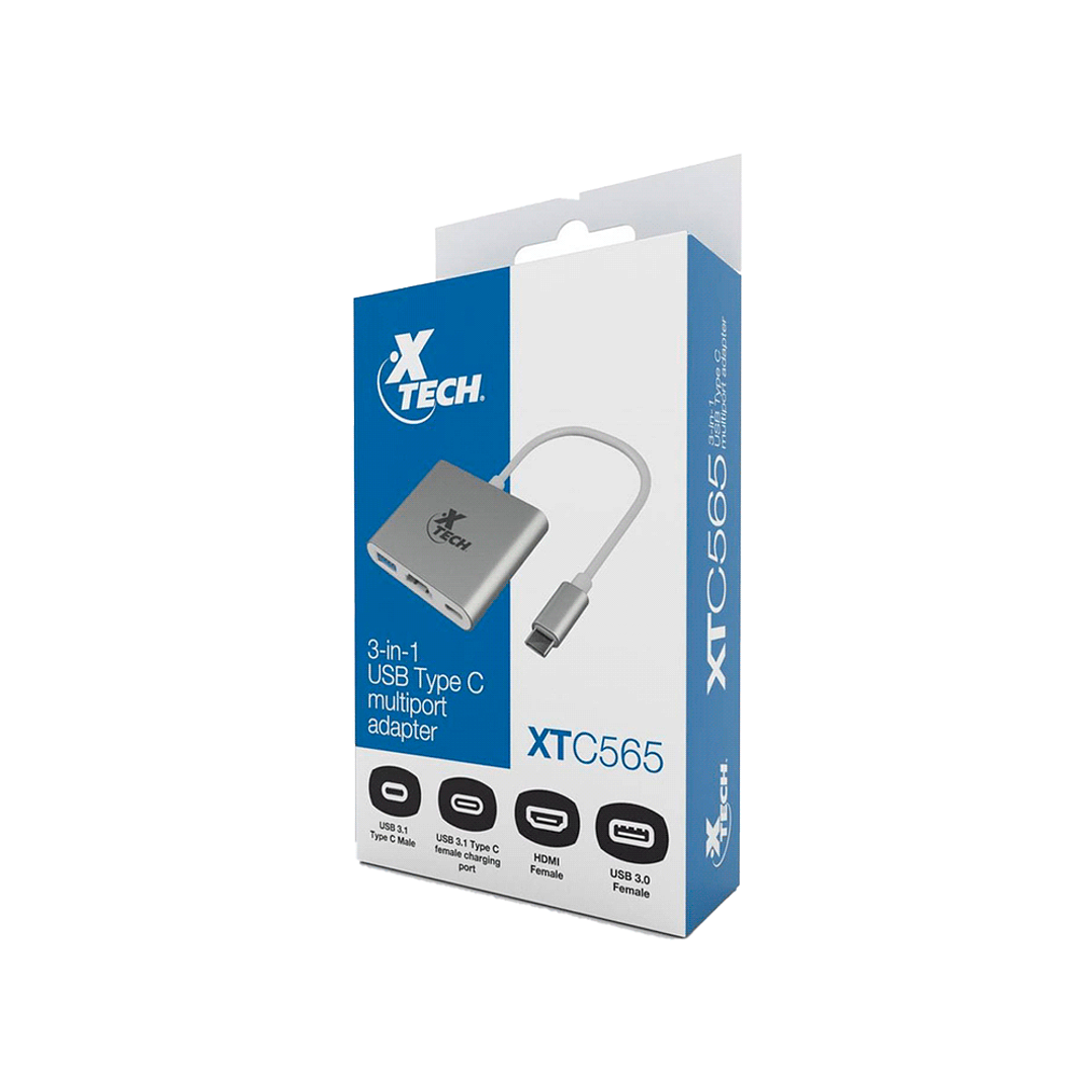 Adaptador Xtech USB C a HDMI 4K USB 3.0 y Carga USB-C 2