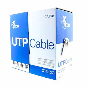 Caja Cable UTP Xtech Categoria 5e Gris 305 mts Aleacion