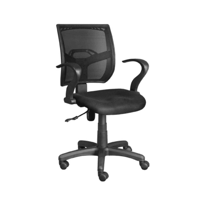 Silla Secretarial Xtech Stuttgart Negra con Brazos y Malla XTF-SC410 1