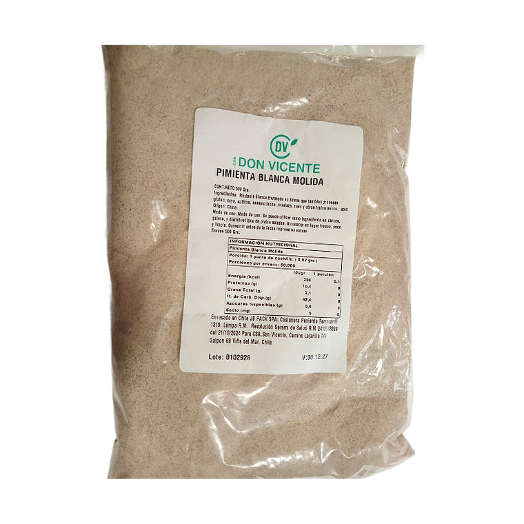 Pimienta Blanca Molida 500 grs 1