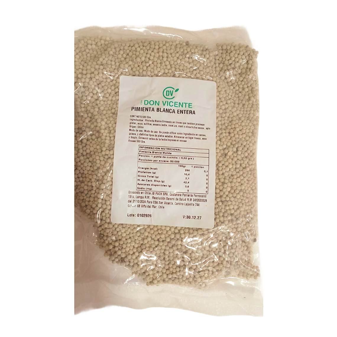 Pimienta Blanca Entera 500 grs 1