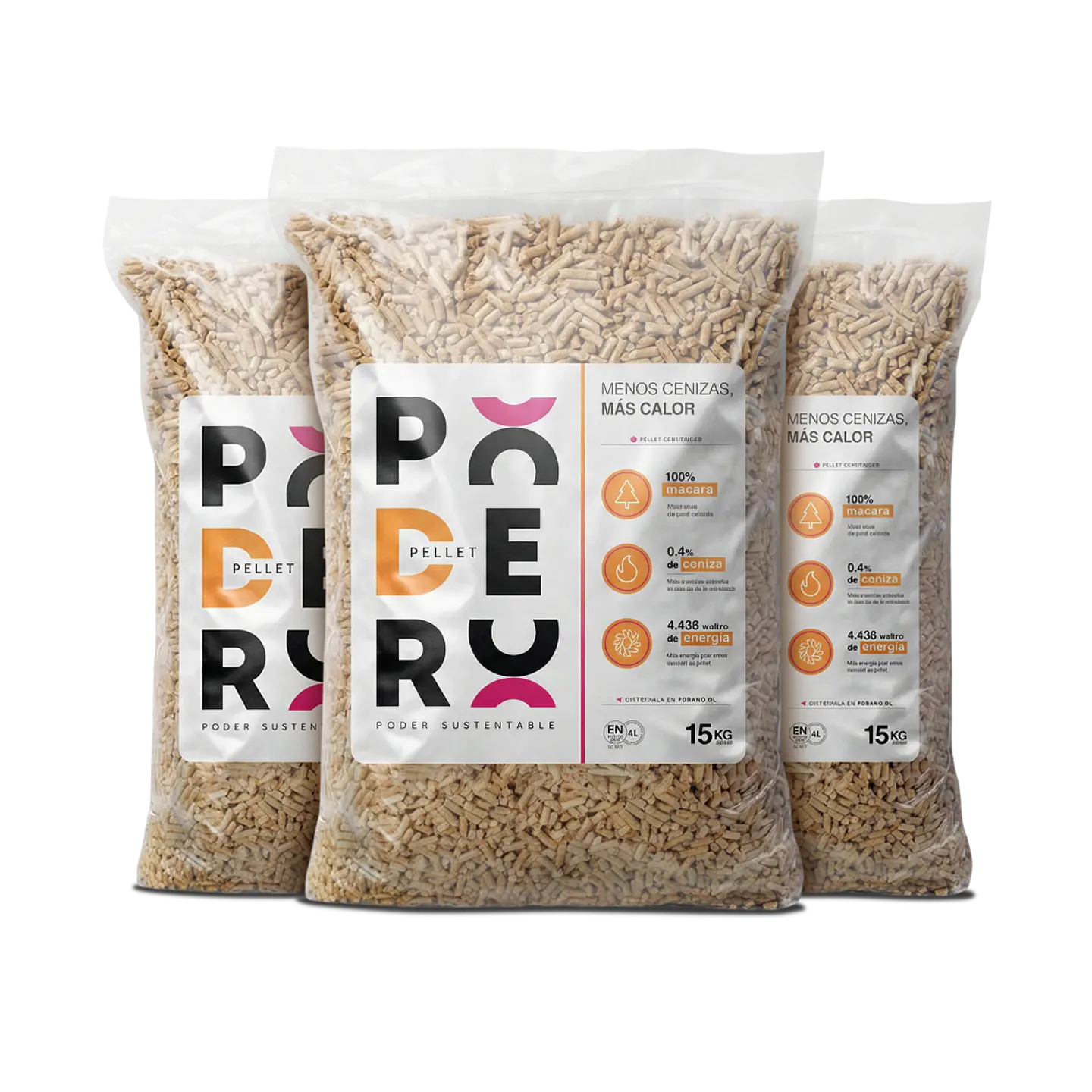 48 Bolsas de Pellet Madera 15 kg 5