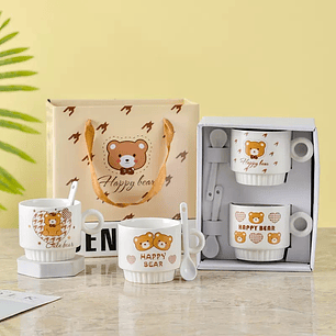 TAZA OSO + CUCHARA 4 PCS