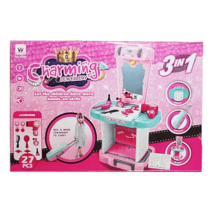 MALETA DE COSMÉTICOS PACK 27 PCS 3 EN 1 