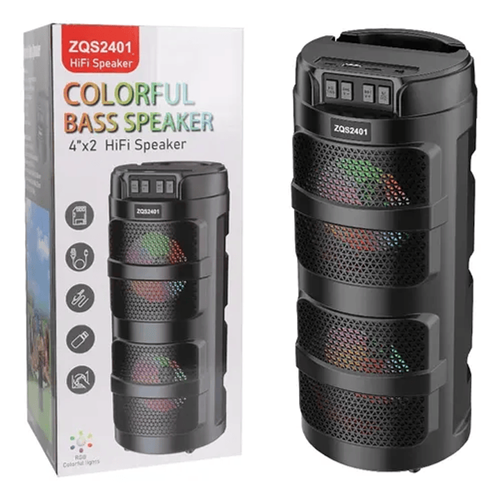 PARLANTE RGB CON BLUETOOTH 4’’ X 2 1