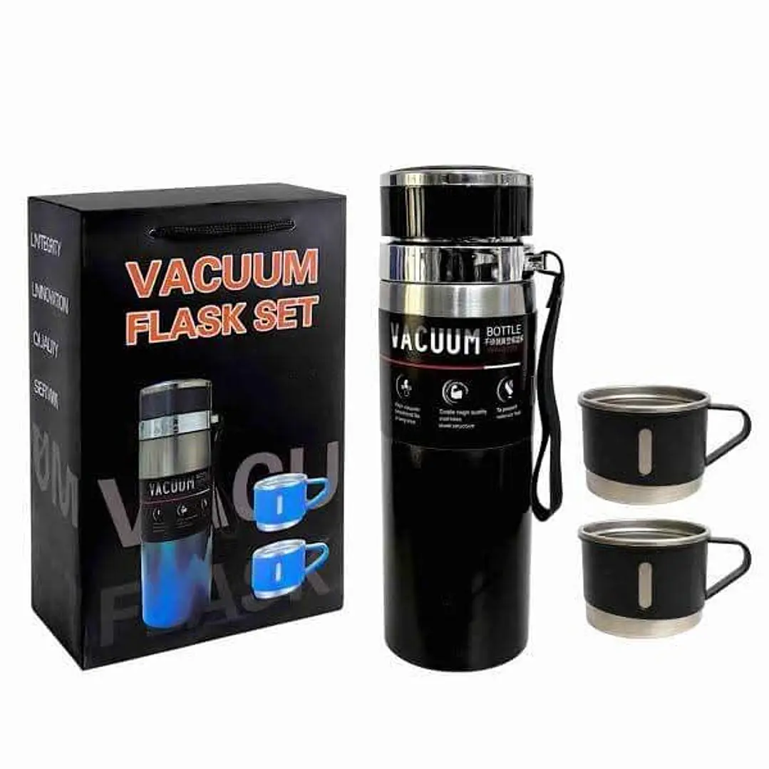 TERMO ACERO 800 ML + 2 TAZAS / BICOLOR  2