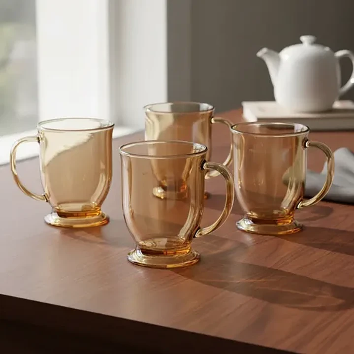 TAZA DE VIDRIO MUG CON ASA 490 ML PACK 6 PCS  1
