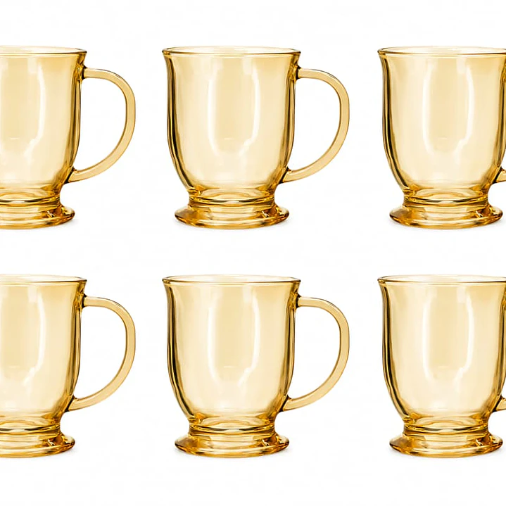 TAZA DE VIDRIO MUG CON ASA 490 ML PACK 6 PCS  2