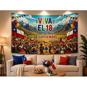TELÓN DECORATIVO FIESTAS PATRIAS 200x250CM