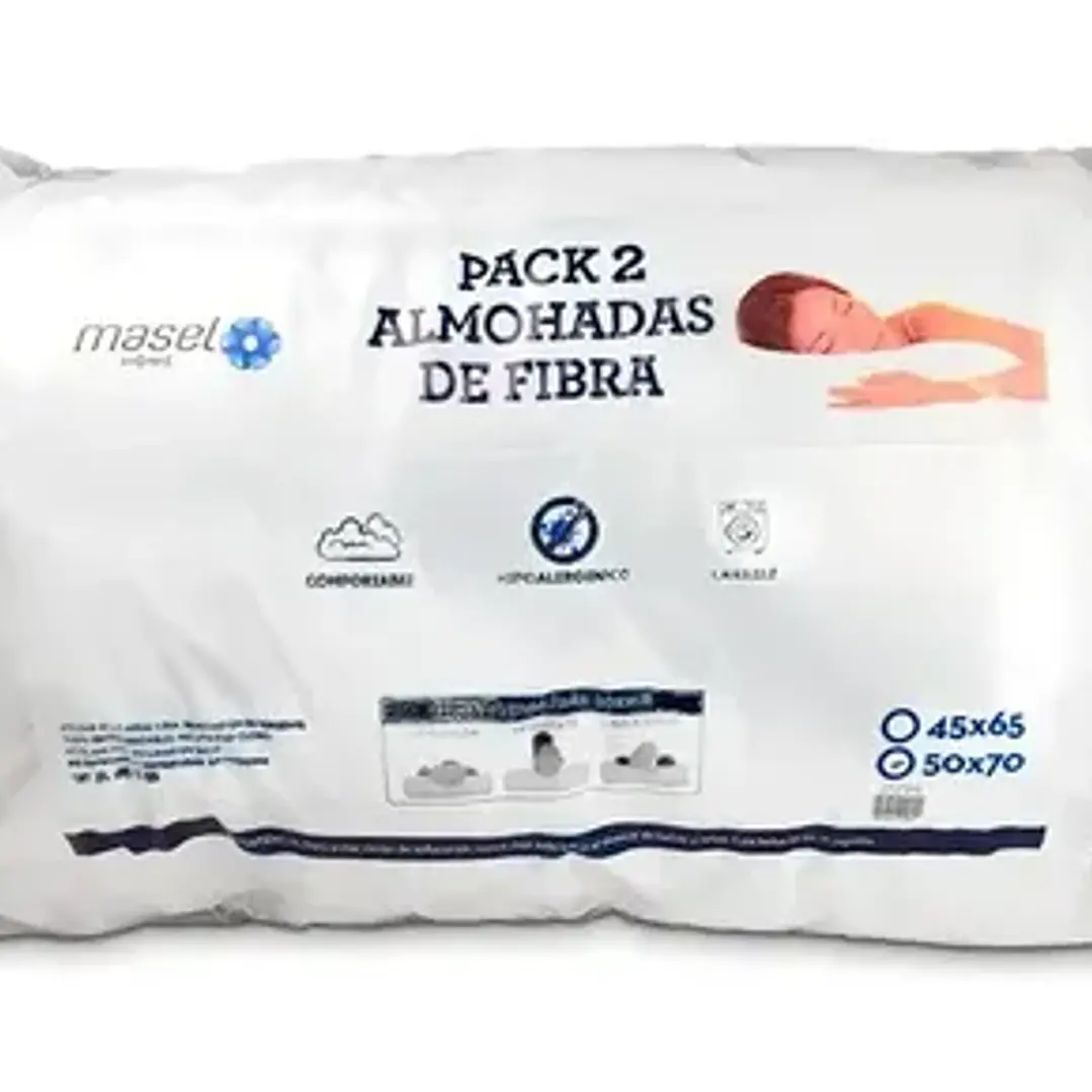 PACK DÚO ALMOHADA FIBRA HIPOALERGENICA 2