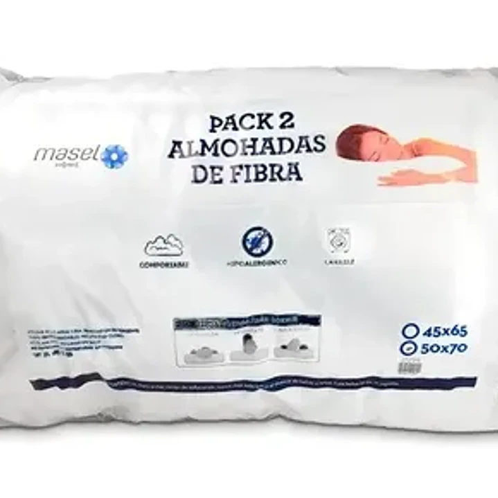 PACK DÚO ALMOHADA FIBRA HIPOALERGENICA 2