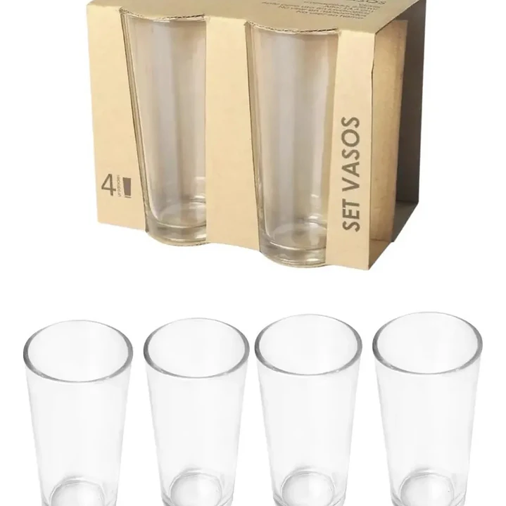 PACK VASOS DE VIDRIO X4 250ML  2