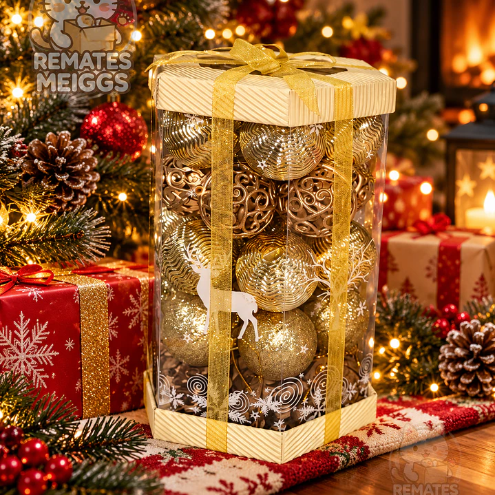 ESFERAS NAVIDEÑAS 24 PCS 4CM PRESENTACIÓN REGALO  2