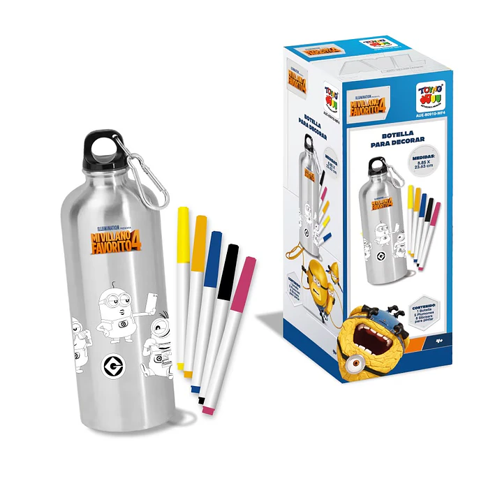 BOTELLA PERSONALIZABLE DE PITUFOS Y MINIONS 3