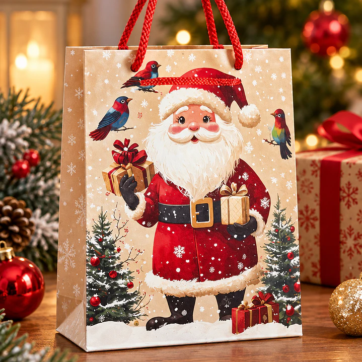 BOLSAS NAVIDEÑAS DE REGALO | DOCENA | 17cmx12cm 2