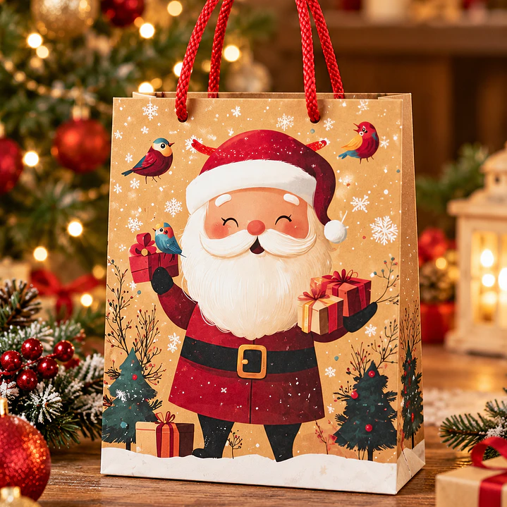 BOLSAS NAVIDEÑAS DE REGALO | DOCENA | 17cmx12cm 4