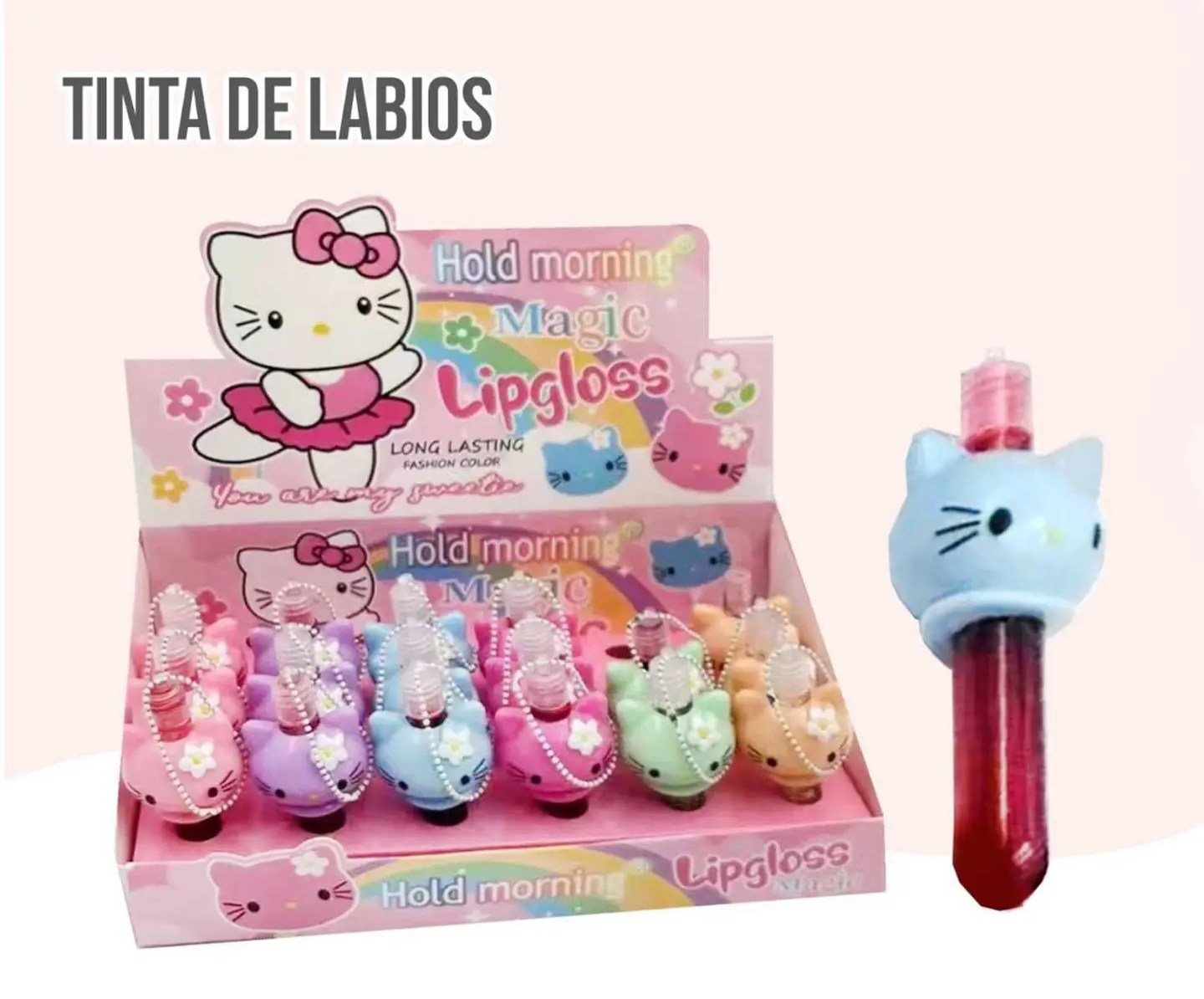 TINTA LABIAL HELLO KITTY CON LAZITO 1