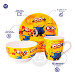 SET DE 3 PIEZAS LOZA MINIONS NIÑO