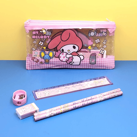 SET ESCOLAR ESTUCHE SANRIO 
