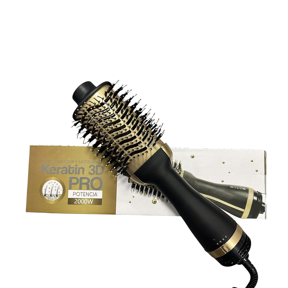 CEPILLO SECADOR ALISADOR KERATIN 2000W