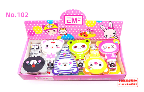 CORTA UÑAS KAWAI CAJITA 12 UNDS