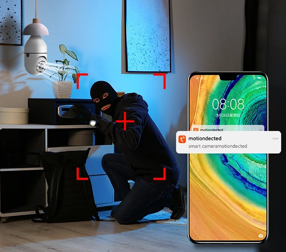 CÁMARA AMPOLLETA DE SEGURIDAD WIFI 2