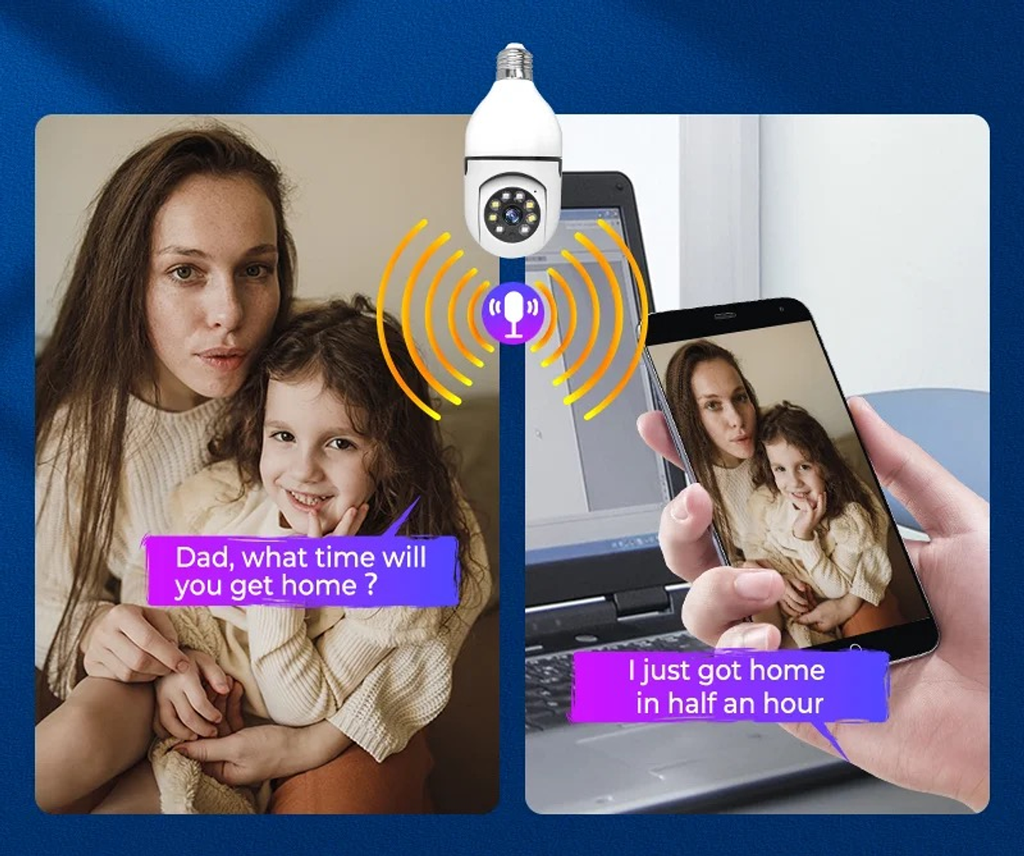 CÁMARA AMPOLLETA DE SEGURIDAD WIFI 5