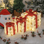 CAJAS DE REGALO DECORATIVAS CON LUCES 3PIEZAS