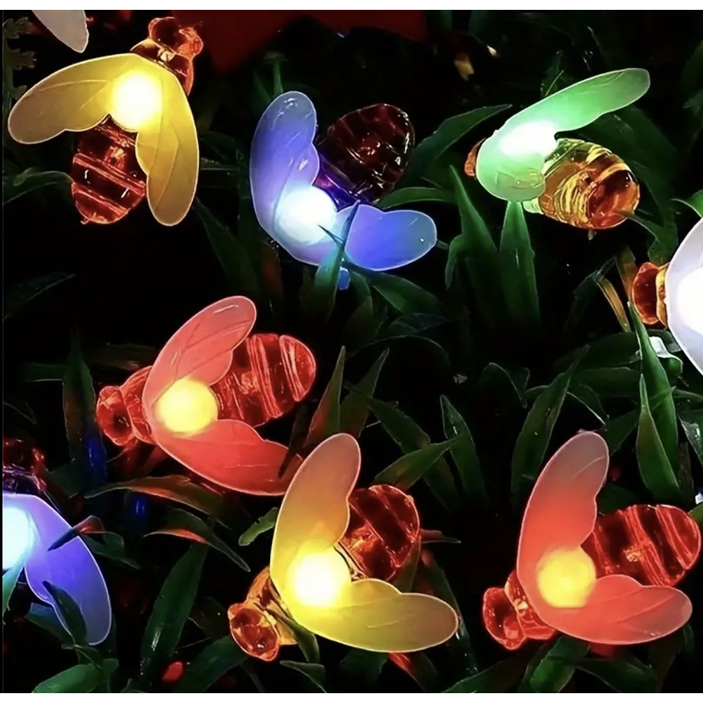 GUIRNALDA ABEJA MULTICOLOR SOLAR 6M-30LED