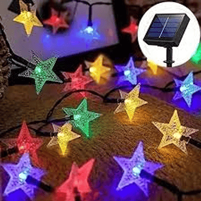 GUIRNALDA ESTRELLA MULTICOLOR SOLAR 6M-30LED