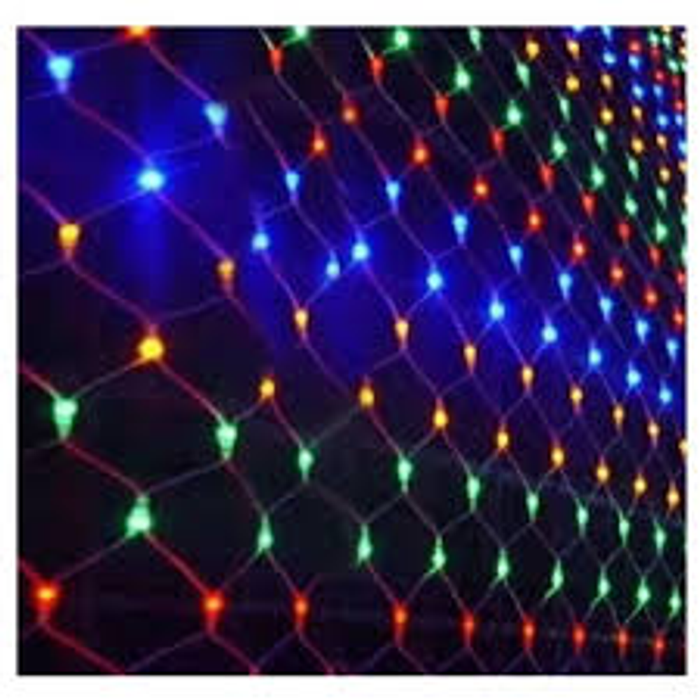 LUCES DE MALLA MULTICOLOR CON ENCHUFE 1.5X1.5M