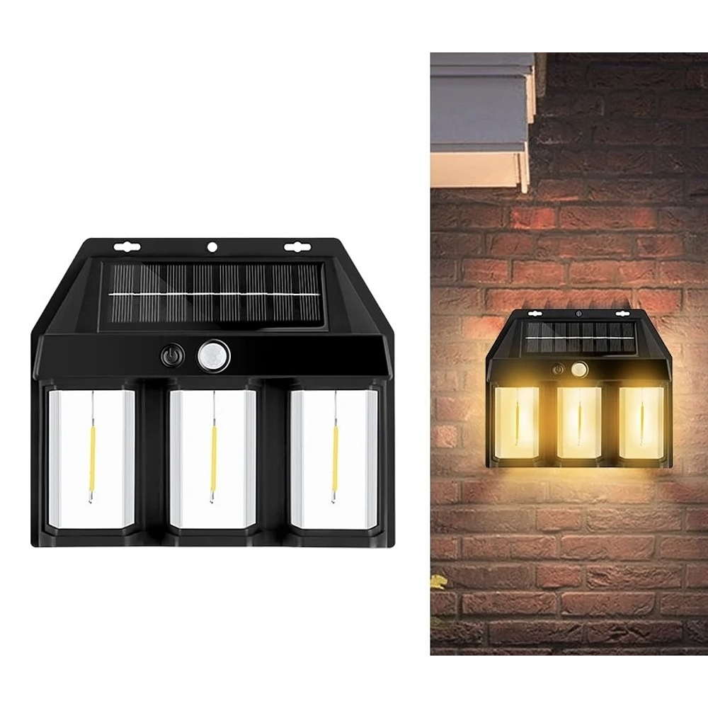 LÁMPARA EXTERIOR SOLAR DE 3 AMPOLLETAS