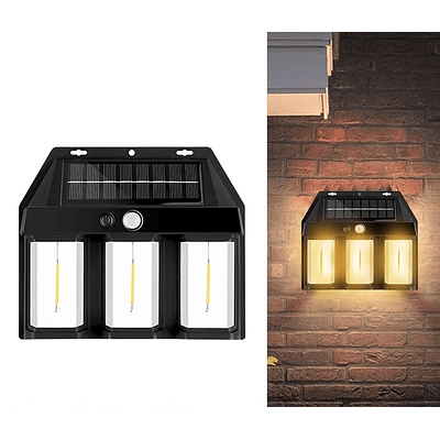 LÁMPARA EXTERIOR SOLAR DE 3 AMPOLLETAS