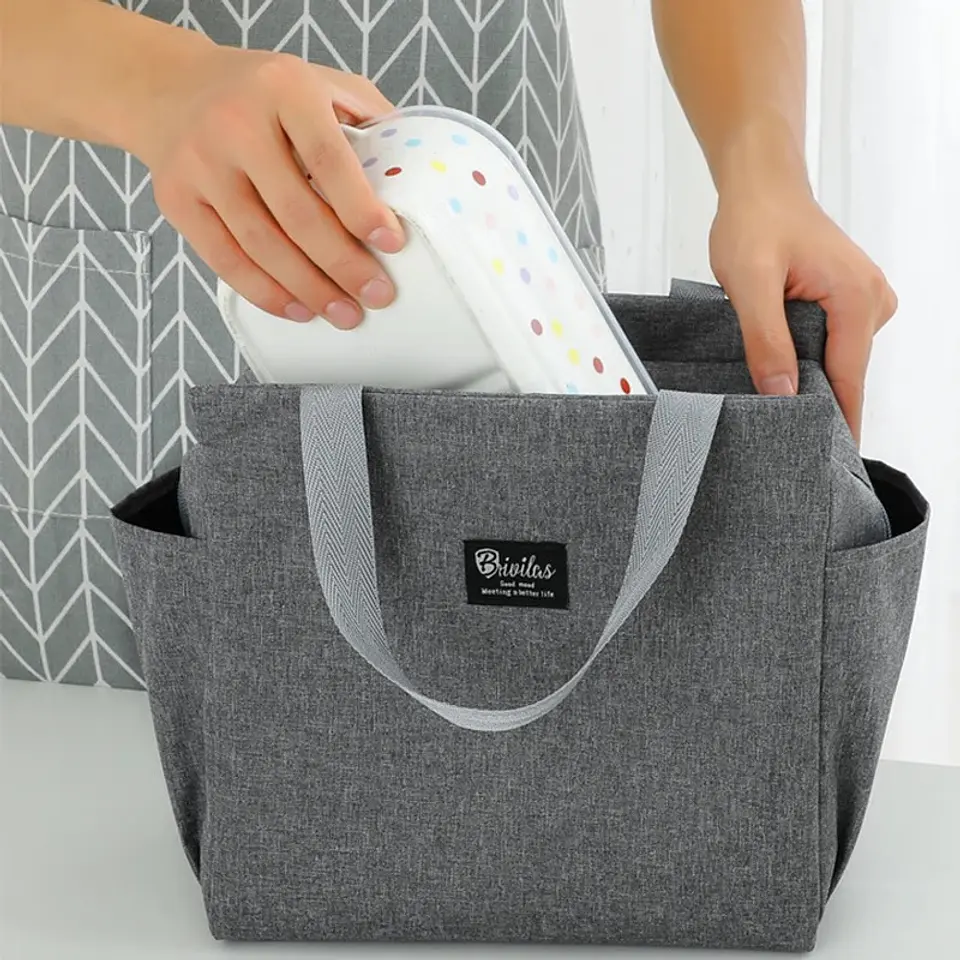 BOLSO LONCHERA TÉRMICA DOBLE BOLSILLO DAMA  4