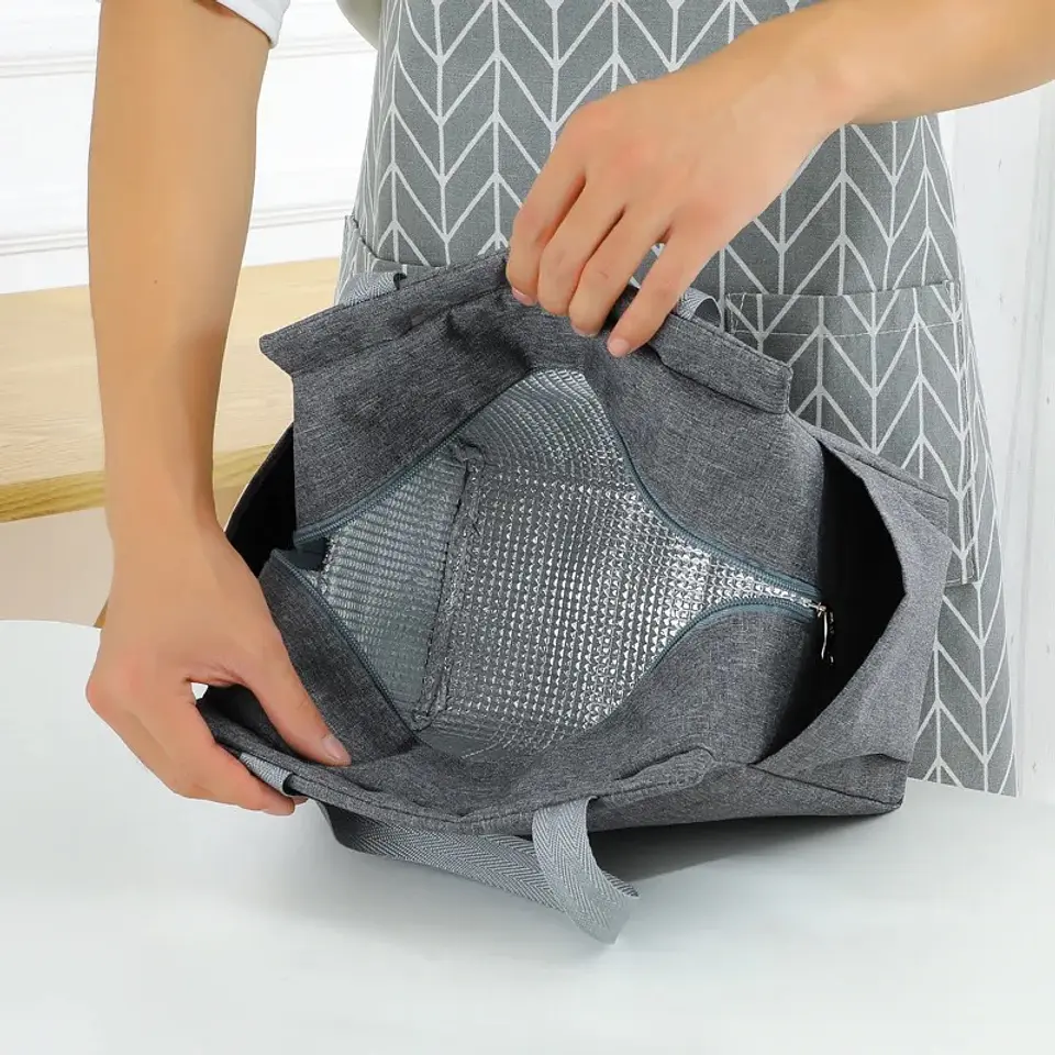 BOLSO LONCHERA TÉRMICA DOBLE BOLSILLO DAMA  5