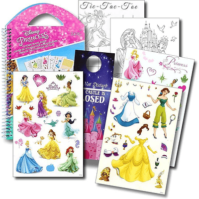 CUADERNO ANILLADO PARA COLOREAR + STICKERS PRINCESAS