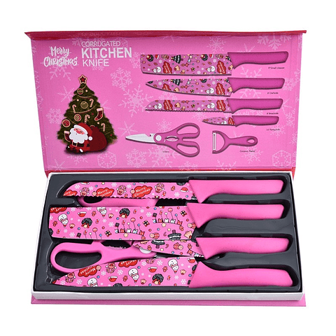 SET DE CUCHILLOS NAVIDEÑOS 6PZS GRANDE