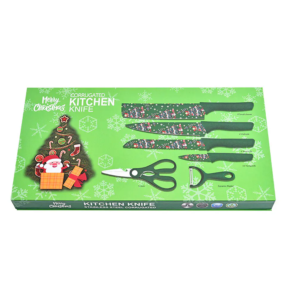 SET DE CUCHILLOS NAVIDEÑOS 6PZS GRANDE 6