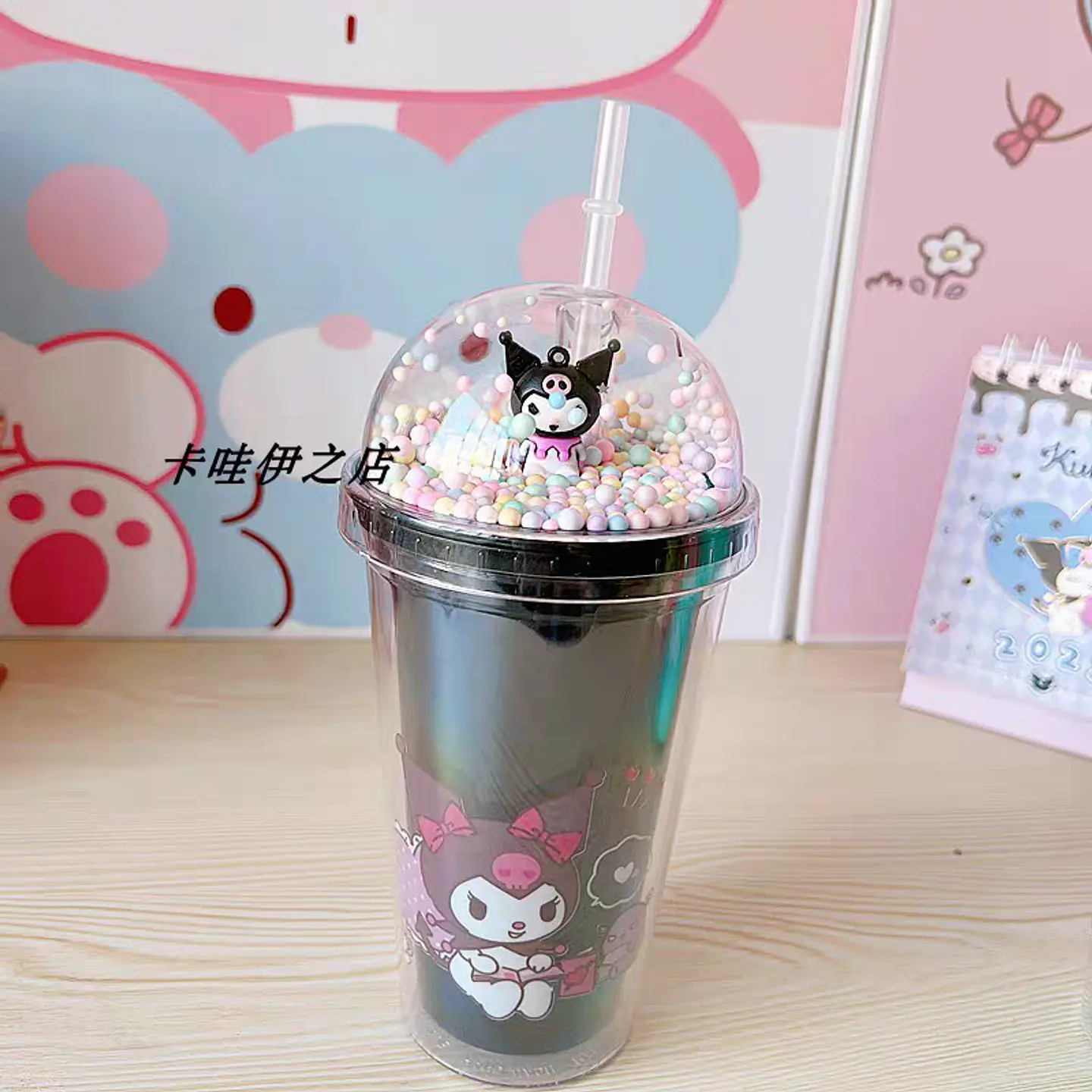 VASO ACRILICO KUROMI PELOTITAS 1