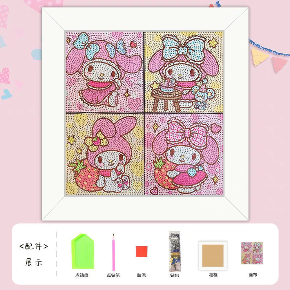 CUADRO DE DIAMANTE SANRIO 30X30