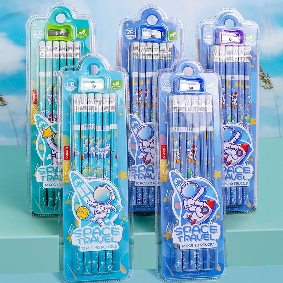 SET LÁPIZ GRAFITO ASTRONAUTA 12UNDS 3