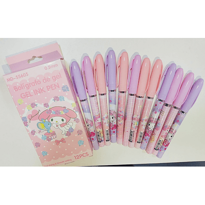 SET DE LÁPIZ GEL PUNTA FINA MY MELODY CAJITA 12UNDS