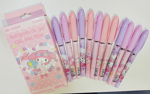SET DE LÁPIZ GEL PUNTA FINA MY MELODY CAJITA 12UNDS