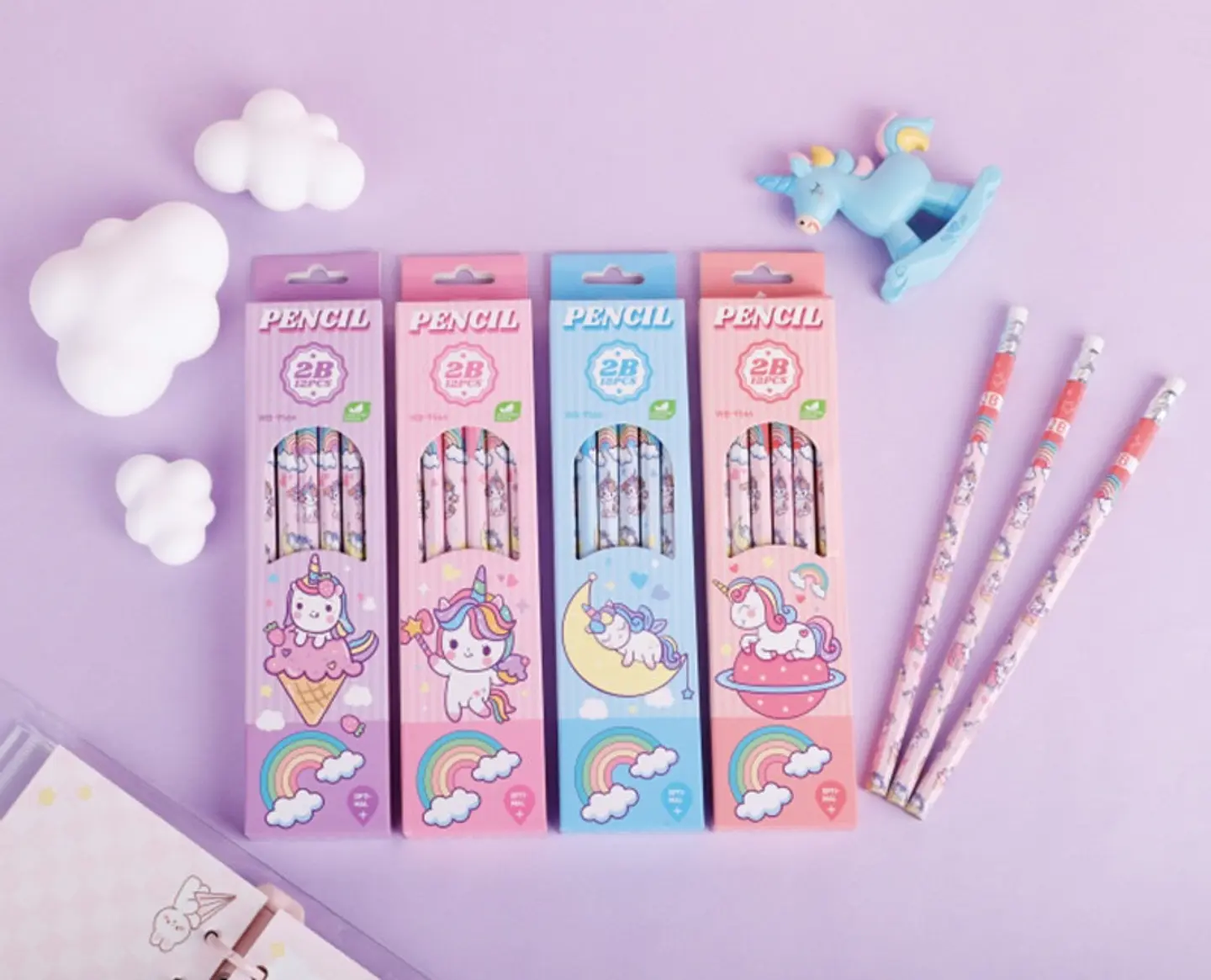 SET DE LÁPIZ GRAFITO UNICORNIO CAJITA 12UNDS 1