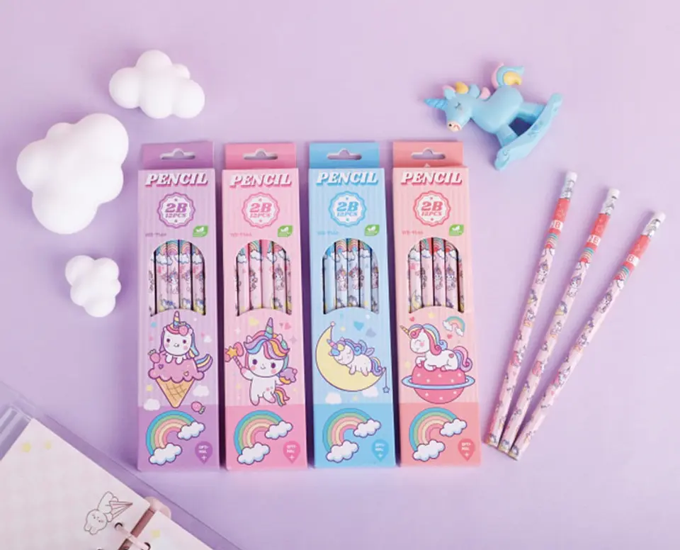 SET DE LÁPIZ GRAFITO UNICORNIO CAJITA 12UNDS 1