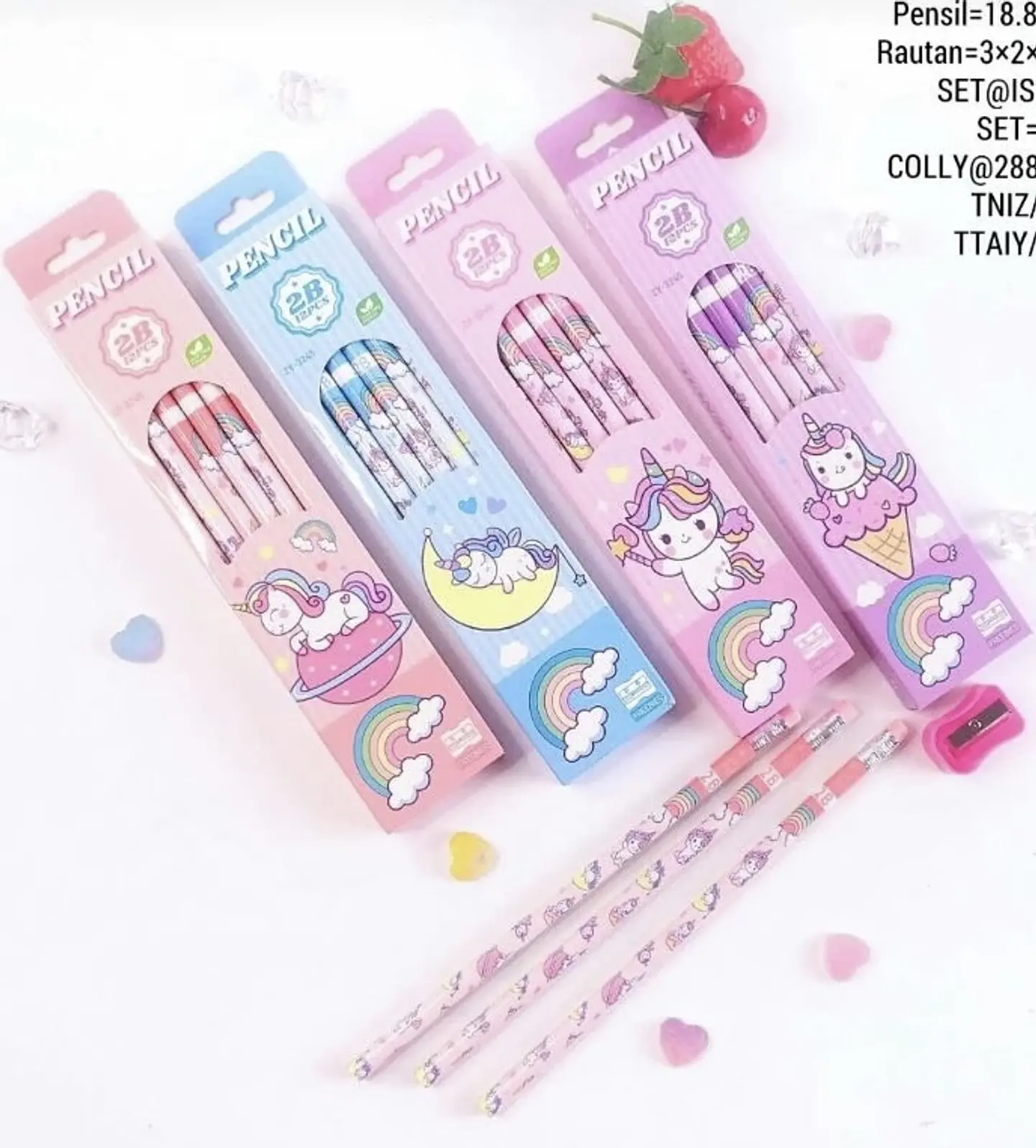 SET DE LÁPIZ GRAFITO UNICORNIO CAJITA 12UNDS 2