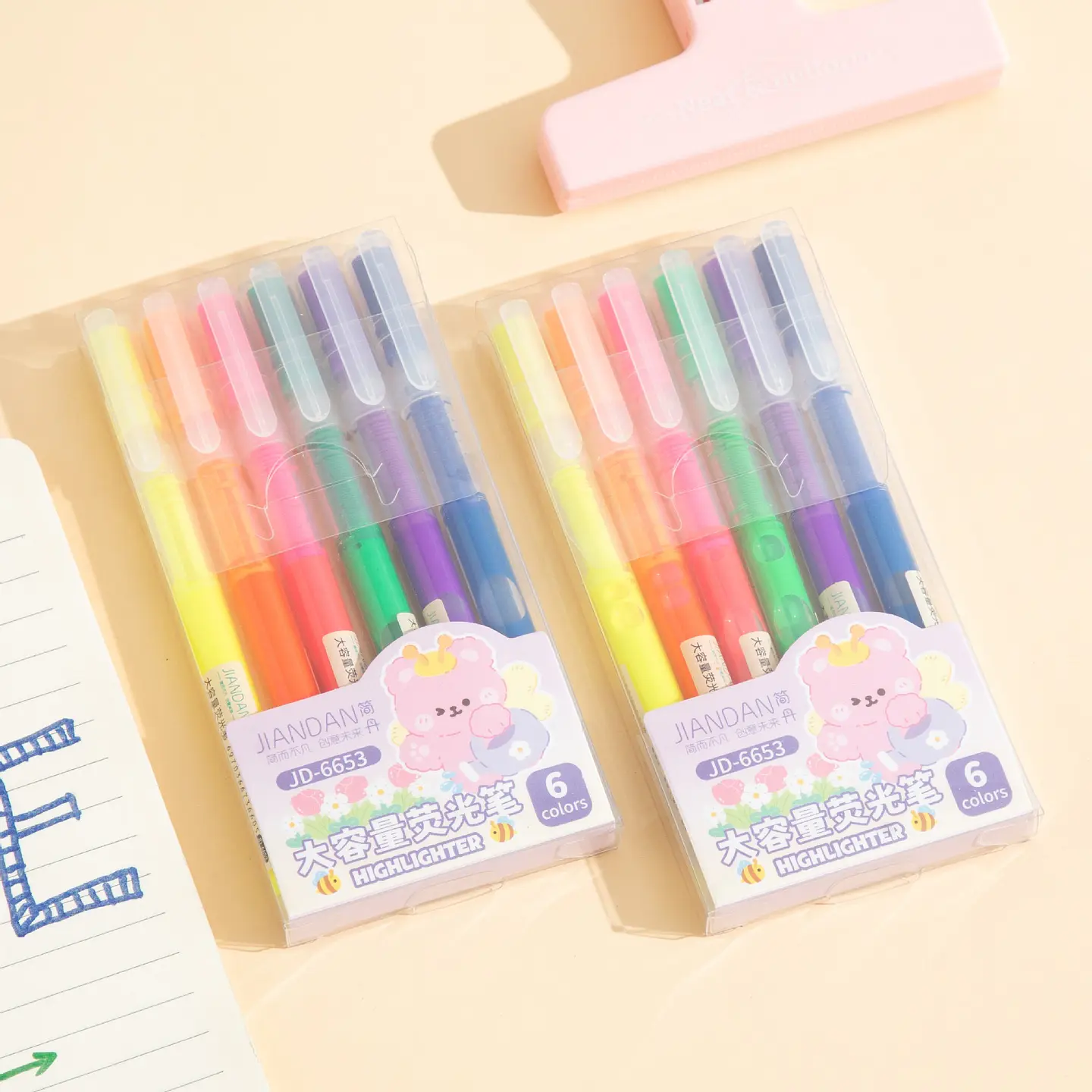 SET DE DESTACADORES KAWAI CAJITA 6UNDS 1