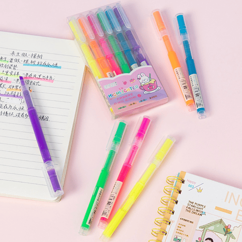 SET DE DESTACADORES KAWAI CAJITA 6UNDS