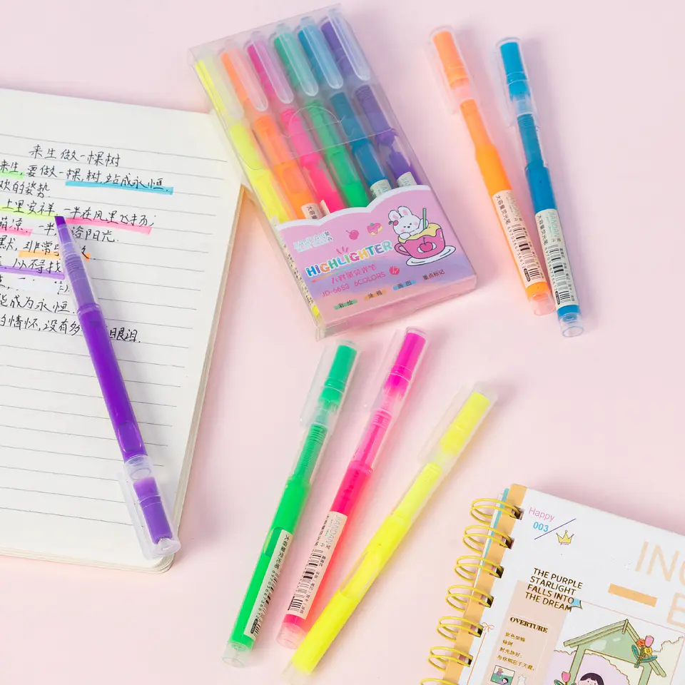 SET DE DESTACADORES KAWAI CAJITA 6UNDS 2