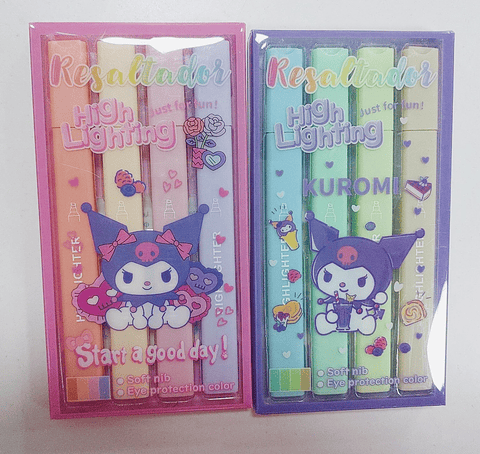 SET DESTACADOR KUROMI CAJITA 4UNDS